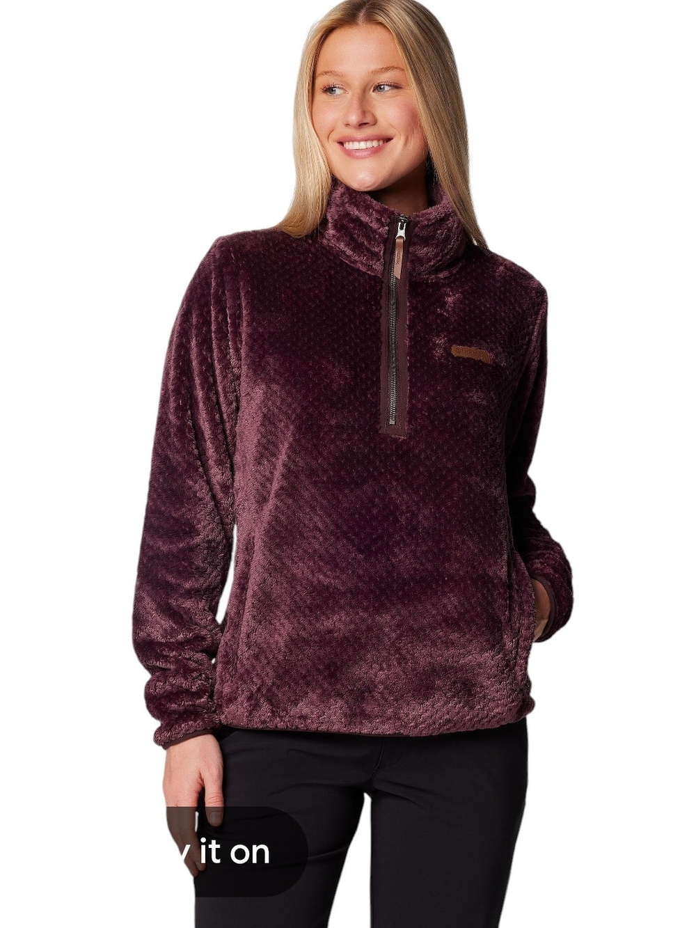 Columbia Women's Fire Side Quarter Zip Sherpa Fleece Jacket Size XS